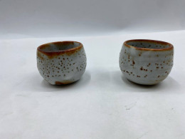 set of 2 Japanese shinoware sake cup set of 2 Japanese shinoware sake cup