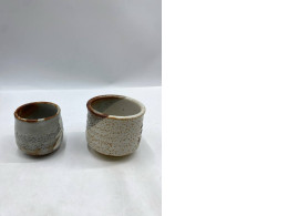 set of 2 Japanese ceramic teacup (shinoware or chawan) set of 2 Japanese ceramic teacup (shinoware or chawan)