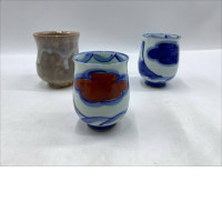 set of 3 Yunomi tea cup, Arita porcelain from Japan.