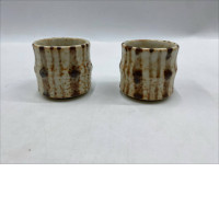 set of 2 Two high-quality shinoware sake cups from Japan.