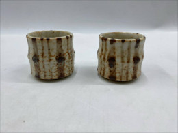 set of 2 Two high-quality shinoware sake cups from Japan. set of 2 Two high-quality shinoware sake cups from Japan.