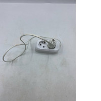 A white extension cord or power splitter with two Type F (Schuko) sockets.