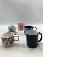 Set of 5 Glass, coffee mug with handle