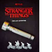 vintage-style iron flashlight (likely the Lkklg brand) themed for the Netflix show Stranger Things. 