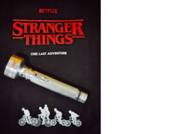 vintage-style iron flashlight (likely the Lkklg brand) themed for the Netflix show Stranger Things. 