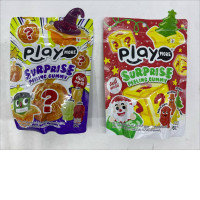 Set of 2 Play More Surprise Peeling Gummy candy in Halloween and Christmas themes.