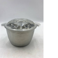 stainless steel electric meat grinder or food chopper bowl and lid set. stainless steel electric meat grinder or food chopper bowl and lid set.