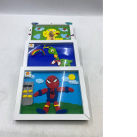 Set of 3  clay sculpting tools, or a decorative shadow box featuring various cartoon characters.