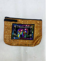 handcrafted Thai elephant sequin coin purse or small bag. 