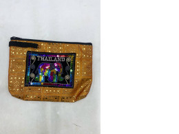 handcrafted Thai elephant sequin coin purse or small bag. 