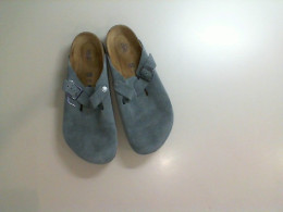 Gray men's moccasins