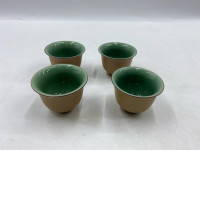 set of 4 Light green celadon teacup
