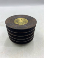 set of 6 Retro-style Yan Dan wooden tea coaster for tea ceremony.