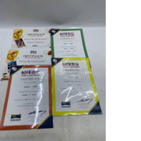 set of 5 Various certificates from David Litre's Taekwondo school.
