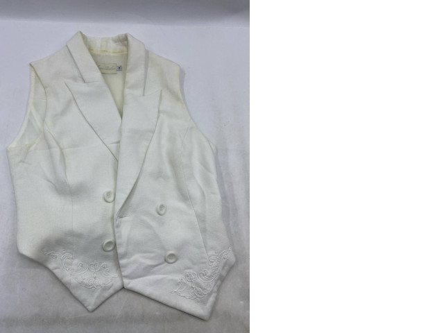 White sleeveless blazer-style vest White sleeveless blazer-style vest