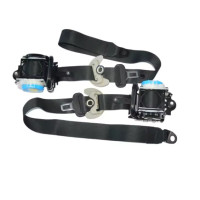 Set of 2 Retractable seat belt set for driver and front passenger, with retraction system and seat belt blower, for Mitsubishi.