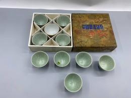 Set of 10 Glass Green Japanese tea cup Set of 10 Glass Green Japanese tea cup