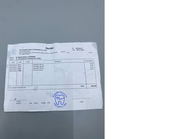 Dental receipt Dental receipt