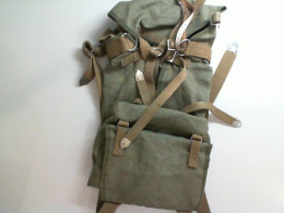 Green burlap backpack Green burlap backpack
