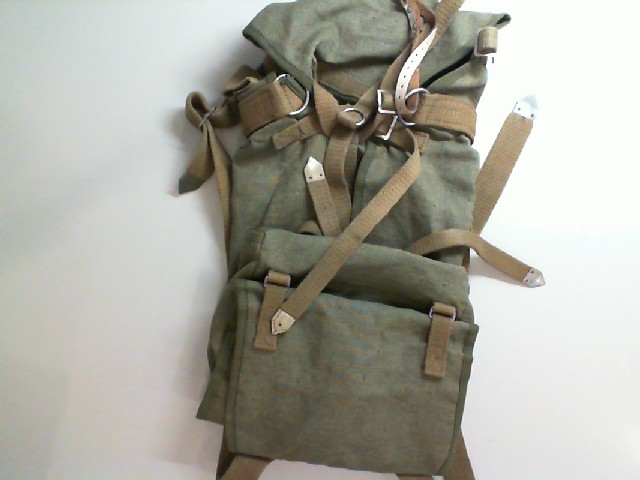Green burlap backpack Green burlap backpack