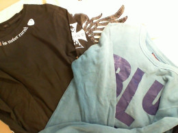 Set of 3 long-sleeved sweatshirts, black, white, blue