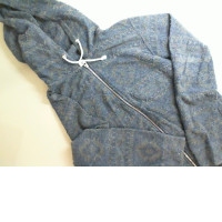 Blue sweater with a zip-up hood Blue sweater with a zip-up hood