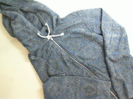 Blue sweater with a zip-up hood