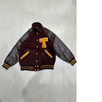 Vintage burgundy varsity jacket