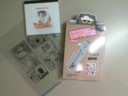 Set of 3, small document folder, notepad, marker with stickers Set of 3, small document folder, notepad, marker with stickers