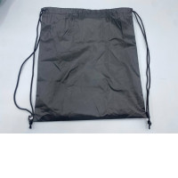  black nylon drawstring bag. 