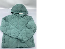  UNIQLO Puff Tech Parka in a light green color. 