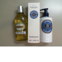 Cosmetic set Loccitane (Hand cream. body lotion. Shower oil)