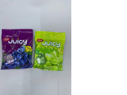 Set of 2 Jelfy Juicy grape and muscat grape flavored gelatin jellies. 