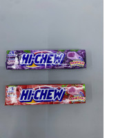 Set of 2 Morinaga Hi-Chew fruit chews in grape and strawberry flavors. 