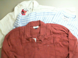 Set of 3 men's shirts, red, white, striped