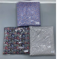 Set of 3 A tie-dye of cotton fabric printed with small floral and paisley patterns, Liberty Fabric, 8 meters long.