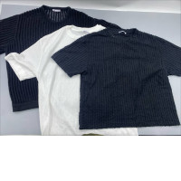 Set of 3  Dior Oblique Relaxed-Fit T-Shirts in black and off-white terry cotton jacquard. 