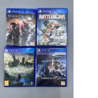 PlayStation 4 (PS4) video games.  SOULCALIBUR VI,Battleborn,Hogwarts Legacy,TEKKEN 7