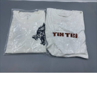 set of 2 White t-shirt with a design.
