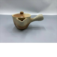 Japanese teapot with side handle (Hagi ware kyusu) Hagi ware