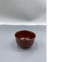 Ohi Ware 10th Series Chozaemon Ohi Tea Cup, Rust Red Color.