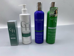 Set of 4 The green bottle is Go Hair Silky Seaweed Nutrients, the blue bottle is Go Hair Extra Milk Treatment Hair, and the white bottle is Go Hair Hair Rejuvenating Shampoo. (Go Hair Hair Rejuvenating Serum) Set of 4 The green bottle is Go Hair Silky Seaweed Nutrients, the blue bottle is Go Hair Extra Milk Treatment Hair, and the white bottle is Go Hair Hair Rejuvenating Shampoo. (Go Hair Hair Rejuvenating Serum)