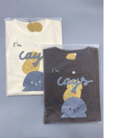 Set of 2 Share My Heart" Milk and Mocha Bear T-shirts in white and brown. 