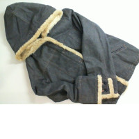 Denim jacket with fur