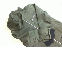 Green jacket with a zipper