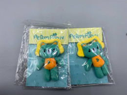 Set of 2 GMMTV  Permpoon doll keychains featuring Pond & Phuwin mascot characters.  #63