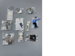 Set of japanese keychains, badges and acrylic stands