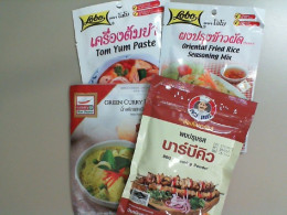 Set of 4 Thai spices Tom yum. Orientalb fried rice seasoning mix. BBQ seasoning powder. green curry paste Set of 4 Thai spices Tom yum. Orientalb fried rice seasoning mix. BBQ seasoning powder. green curry paste