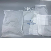 Set of 6 Clear plastic bag with a zipper closure.