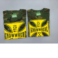 Set of 2 Short-sleeved crew neck t-shirt with a military pattern.